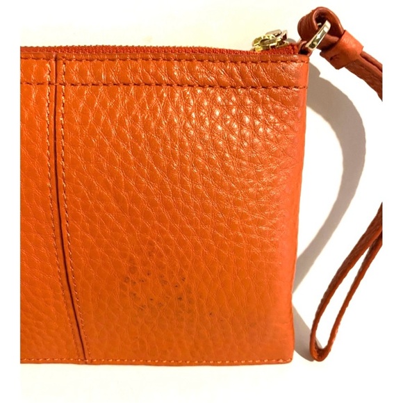 Cole haan Vibrant Orange Leather wristlet Clutch - Picture 3 of 7